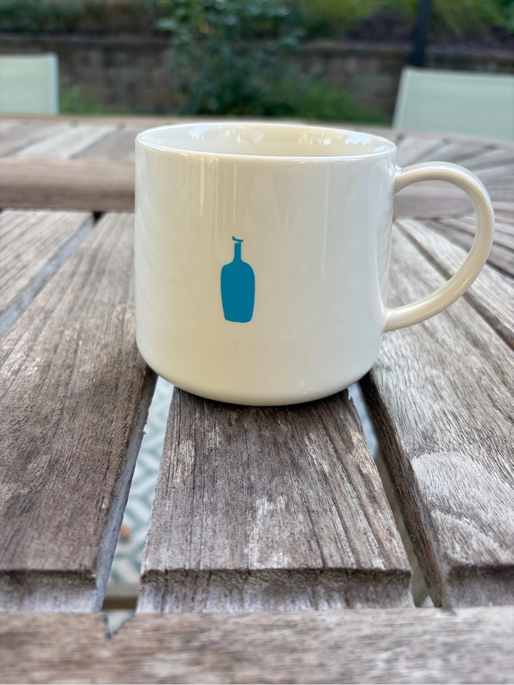 Blue Bottle Ceramic Coffee Mug - White with Blue Logo